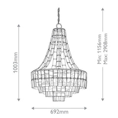 Vintner 7 lt Chandelier - Dark Contemporary Gold Leaf