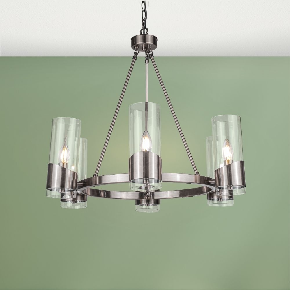 Magnalux Rossa 6 Light Pendant Satin Chrome