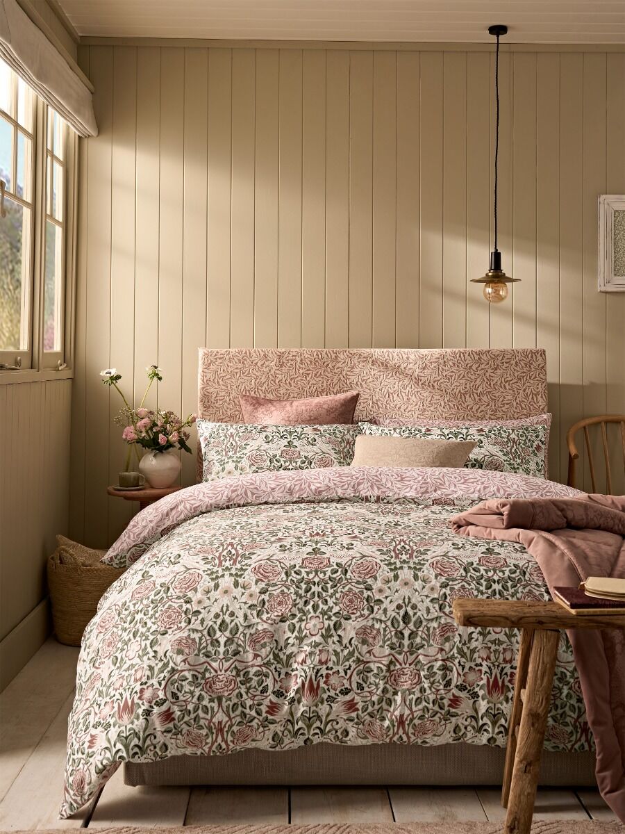 William Morris At Home Rose Brick Pink/sage Bedding