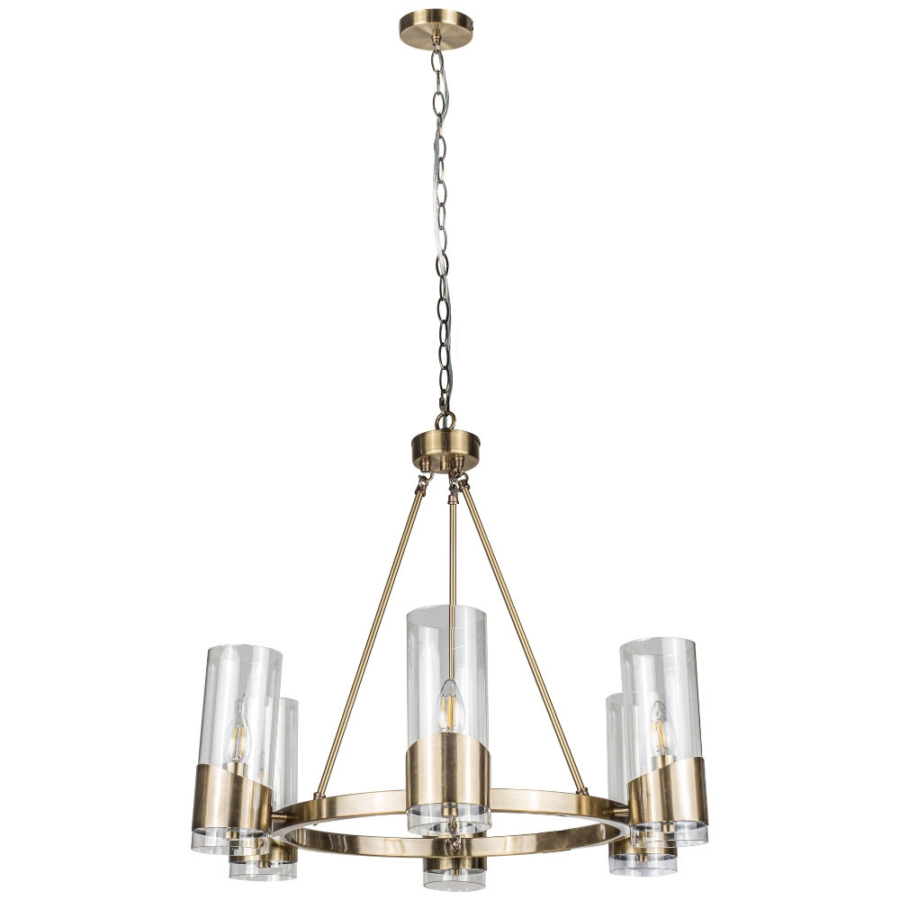 Magnalux Rossa 6 Light Pendant Antique Brass
