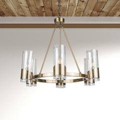 Magnalux Rossa 6 Light Pendant Antique Brass