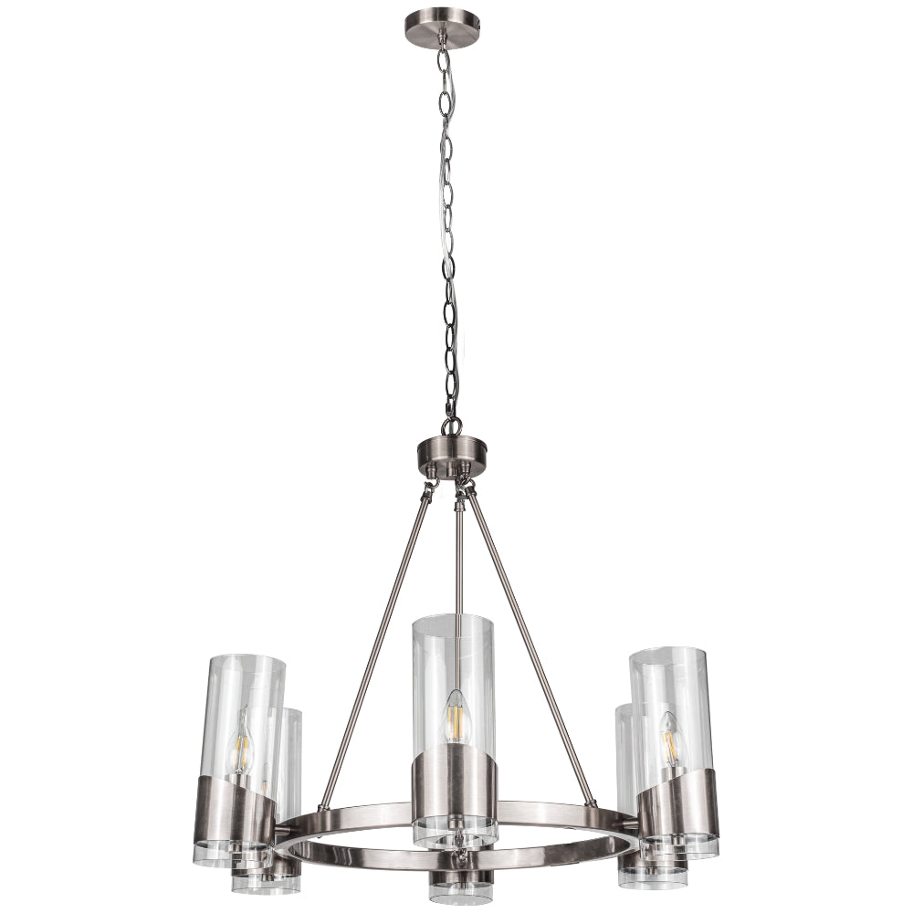Magnalux Rossa 6 Light Pendant Satin Chrome