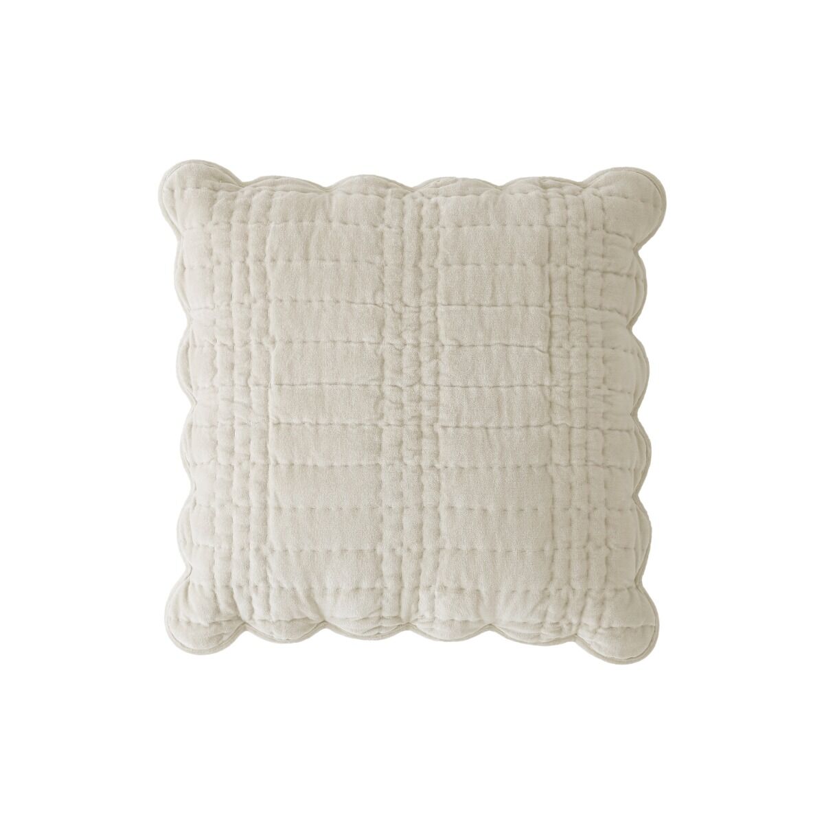 Laura Ashley Scalloped Dove Grey Microfibre 43x43cm Cushion