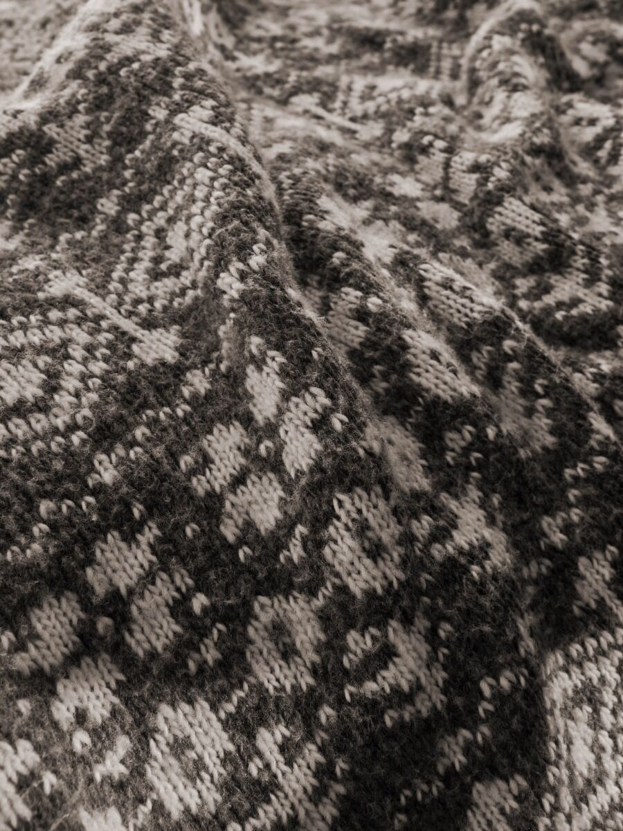 Laura Ashley Selsey Fair Isle Dark Truffle 130x170cm Throw