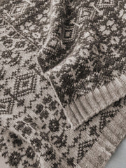 Laura Ashley Selsey Fair Isle Dark Truffle 130x170cm Throw