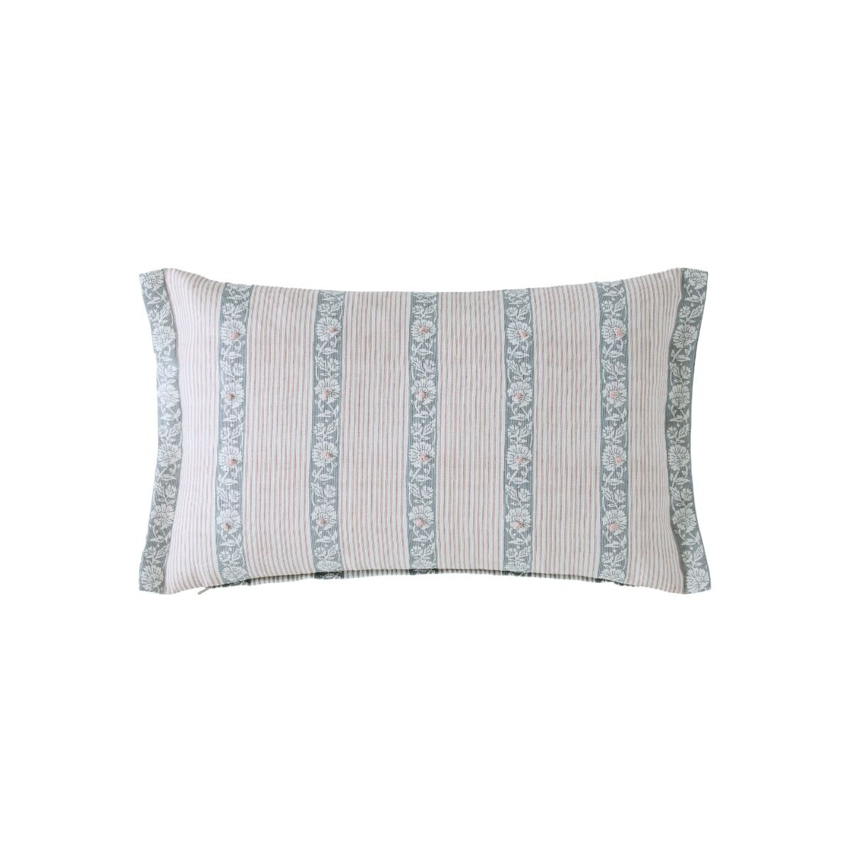 Laura Ashley Semington Chambray Blue Microfibre 30x50cm Cushion