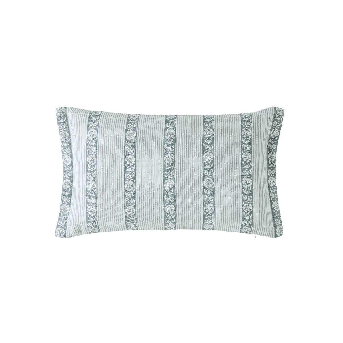 Laura Ashley Semington Chambray Blue Microfibre 30x50cm Cushion