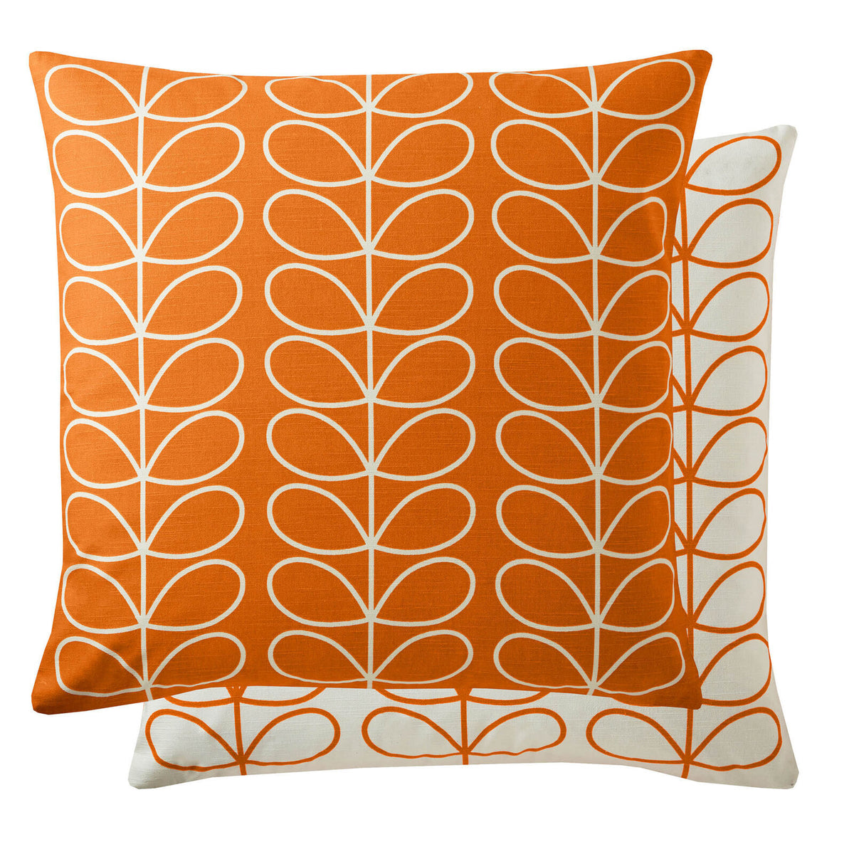 Orla Kiely Small Linear Stem Cushion Persimmon 50x50 Feather