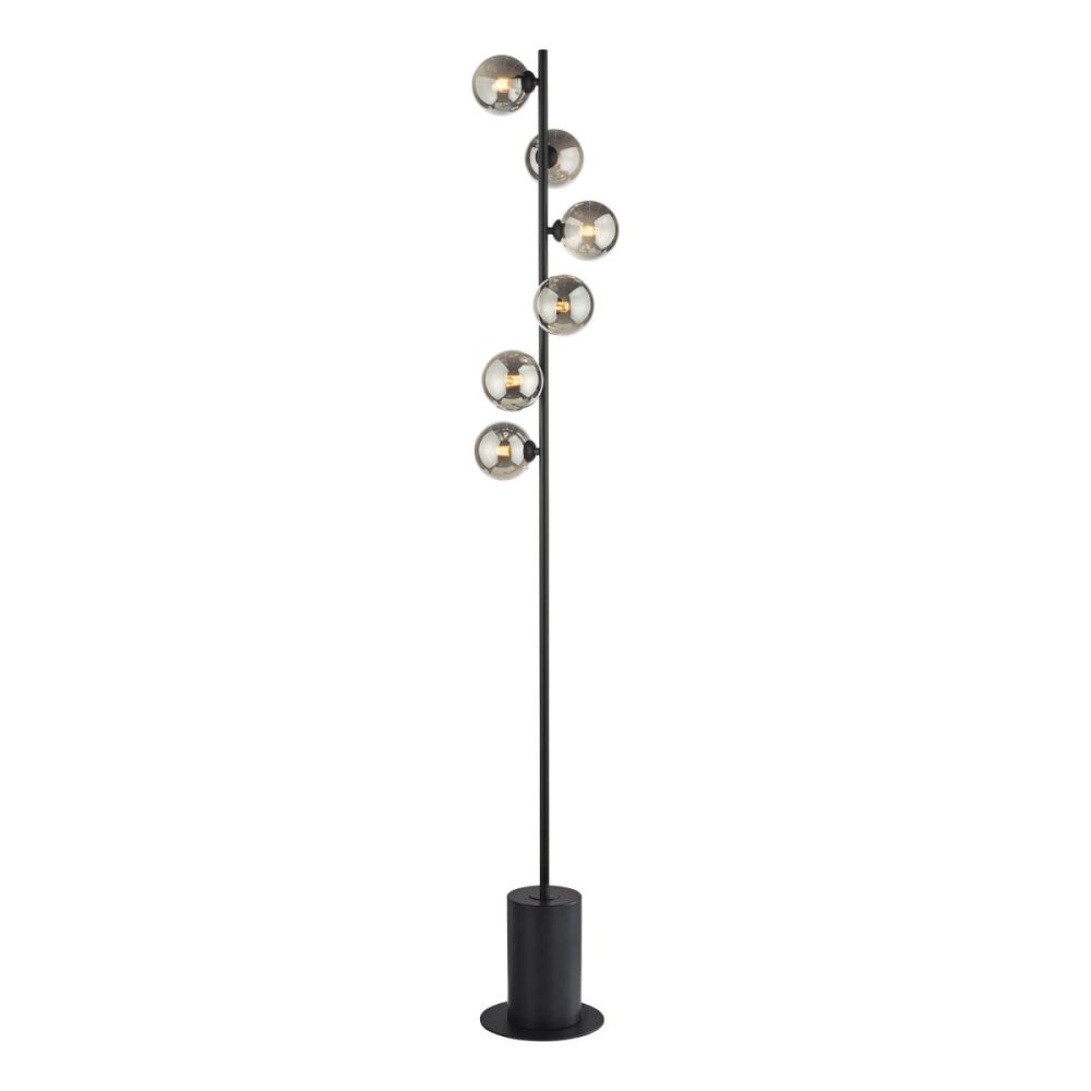 Spiral Floor Lamp Matt Black Smoked Glass