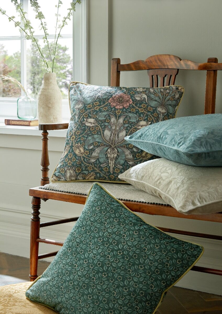 William Morris At Home Spring Thicket Mineral Microfibre 45x45cm Cushion