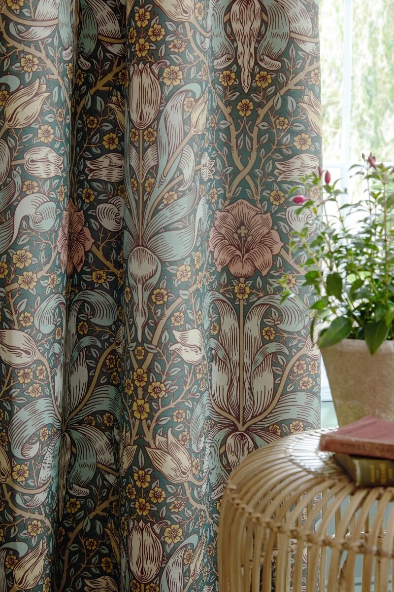 William Morris At Home Spring Thicket Mineral Ready Made Curtains