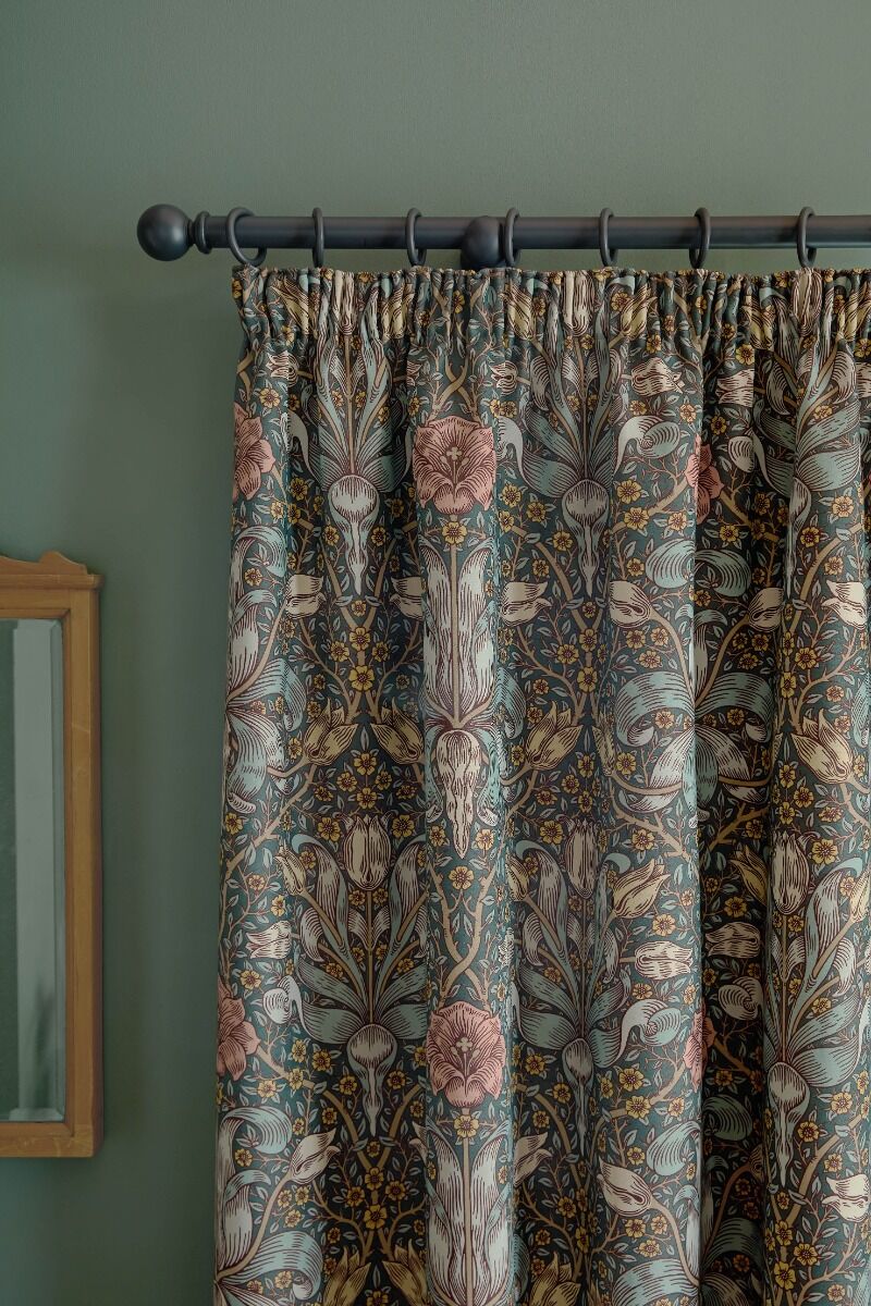 William Morris At Home Spring Thicket Mineral Ready Made Curtains