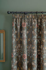 William Morris At Home Spring Thicket Mineral Ready Made Curtains
