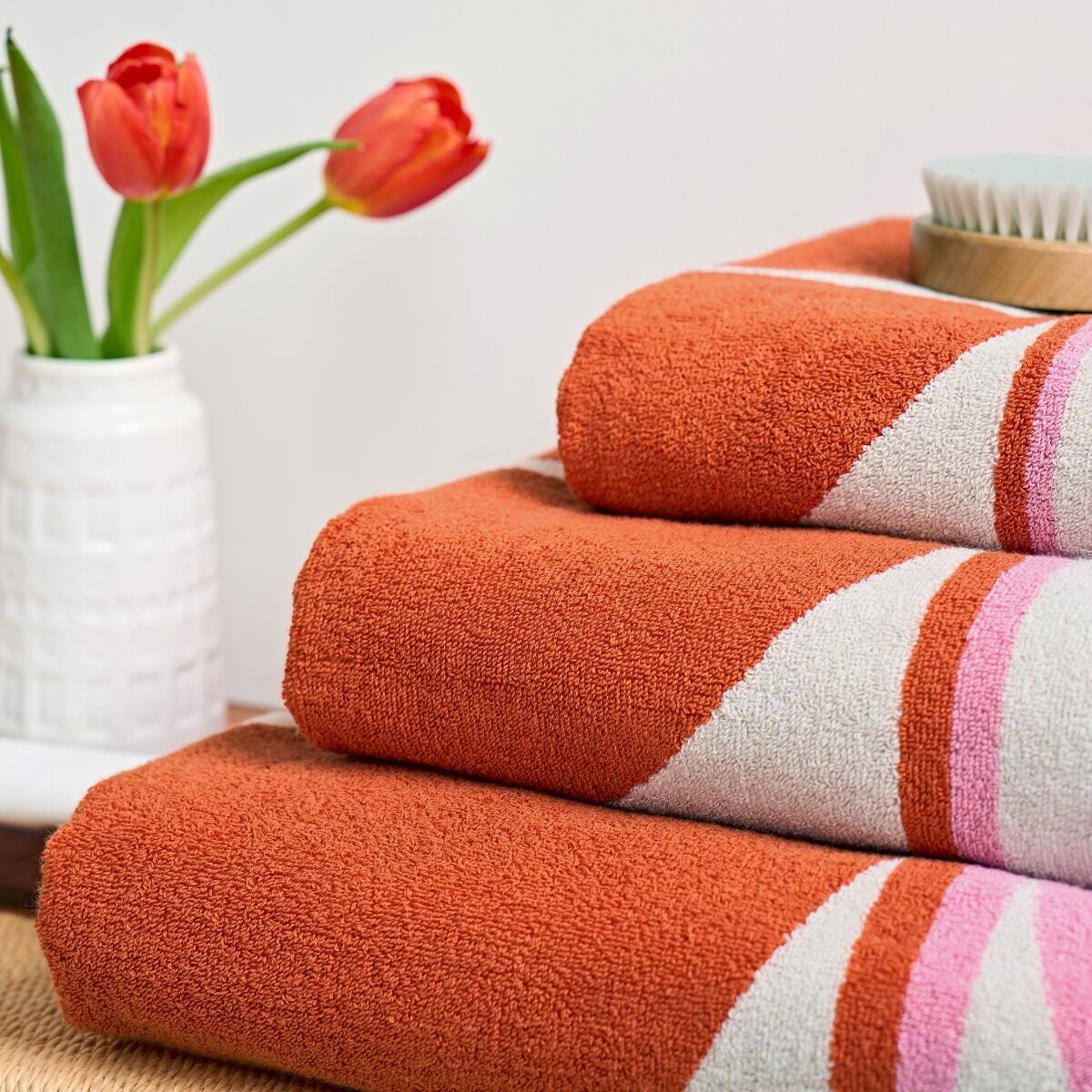 Orla Kiely Stem Bloom Duo Blush Towels