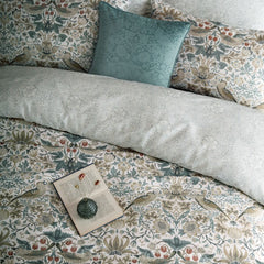 William Morris At Home Strawberry Thief Hessian Bedding