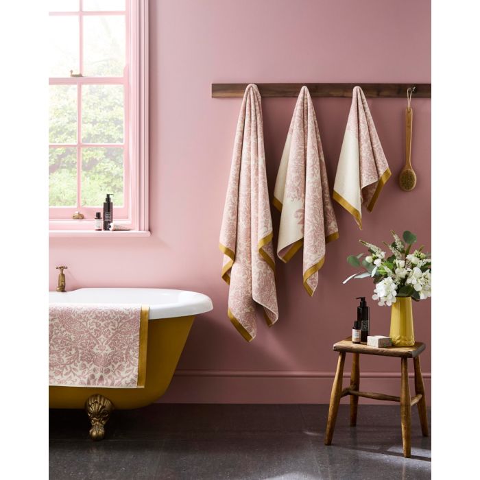 William Morris at Home Strawberry Thief Plaster Pink Towels