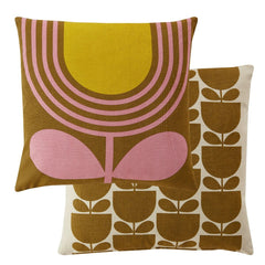 Orla Kiely Striped Tulip Pink/ochre Microfibre 45x45cm Cushion