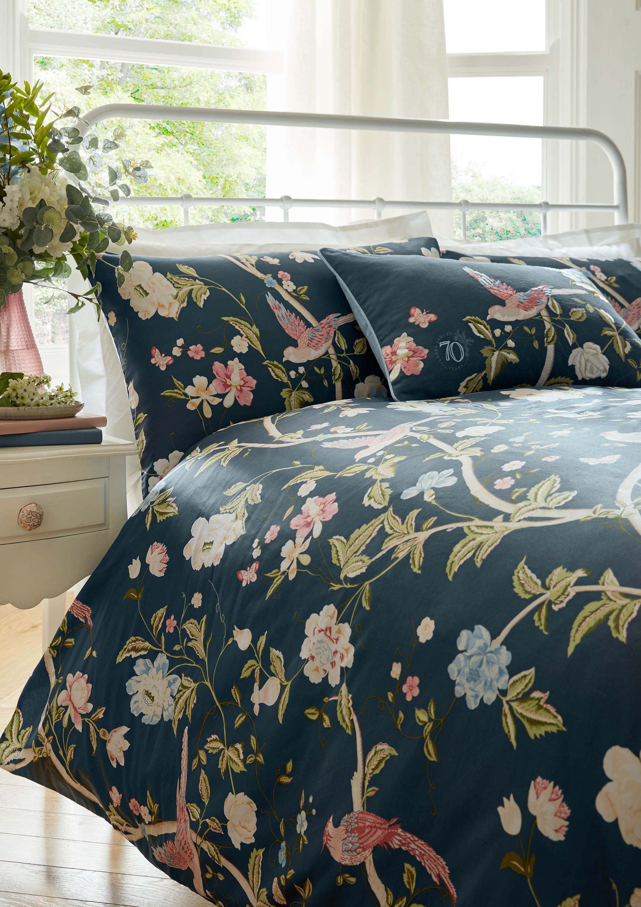 Laura Ashley Summer Palace Midnight Duvet Cover and Pillowcase Set