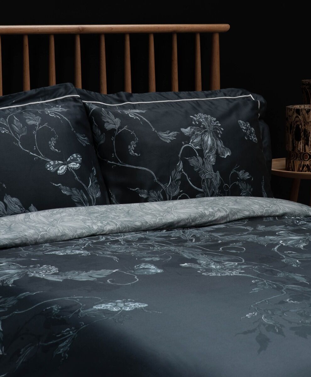 Timorous Beasties Tendril Spill Navy Bedding