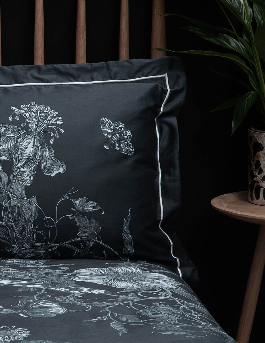 Timorous Beasties Tendril Spill Navy Bedding