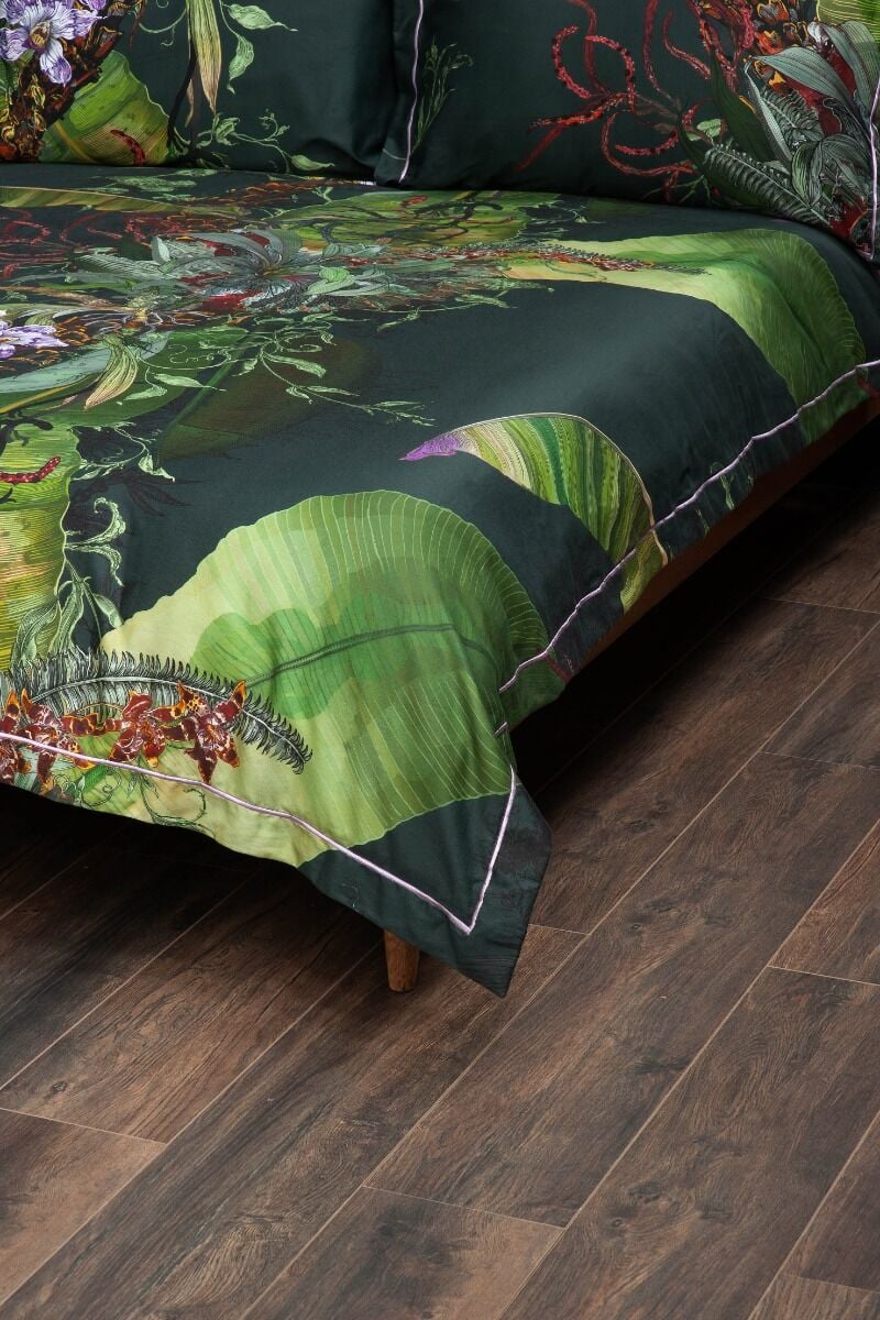Timorous Beasties Topical Tropical Bottle Green Bedding