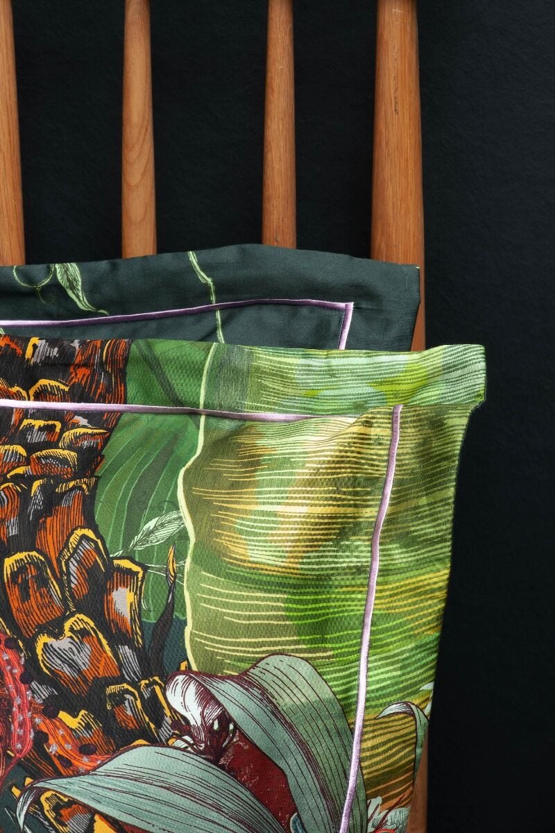 Timorous Beasties Topical Tropical Bottle Green Bedding