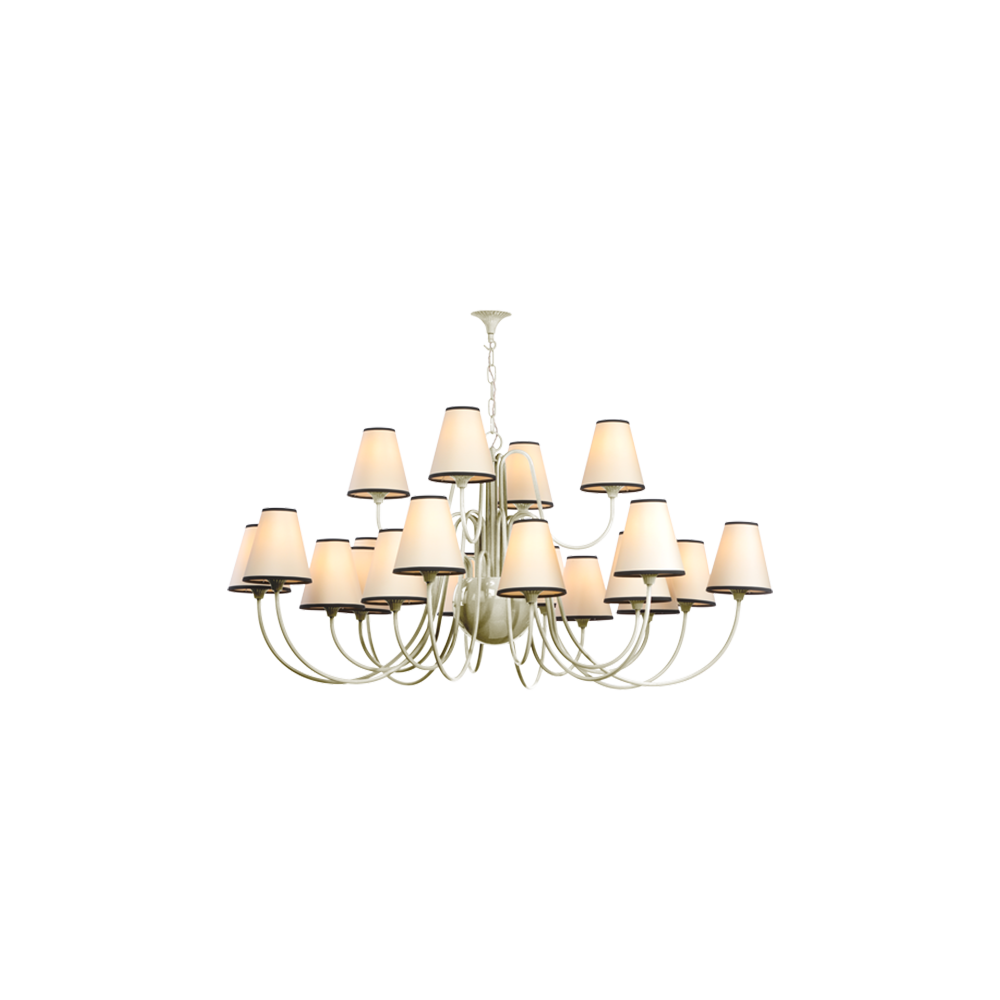 Trondheim 20 Light Chandelier Bespoke Gloss Paint with Short Shades