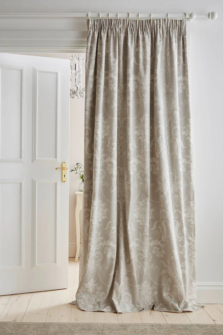 Laura Ashley Josette Door Curtain Pencil Pleat Dove Grey