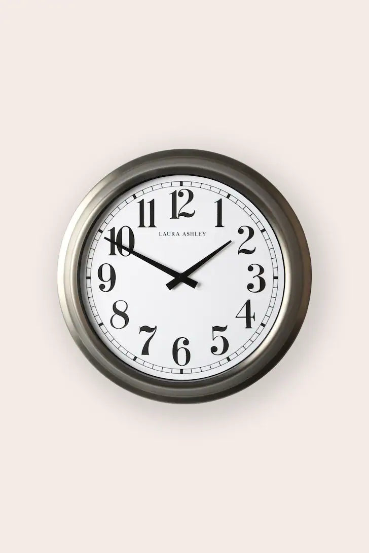 Gibson Large Brushed Stainless Wall Clock