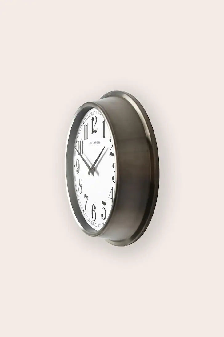 Gibson Large Brushed Stainless Wall Clock