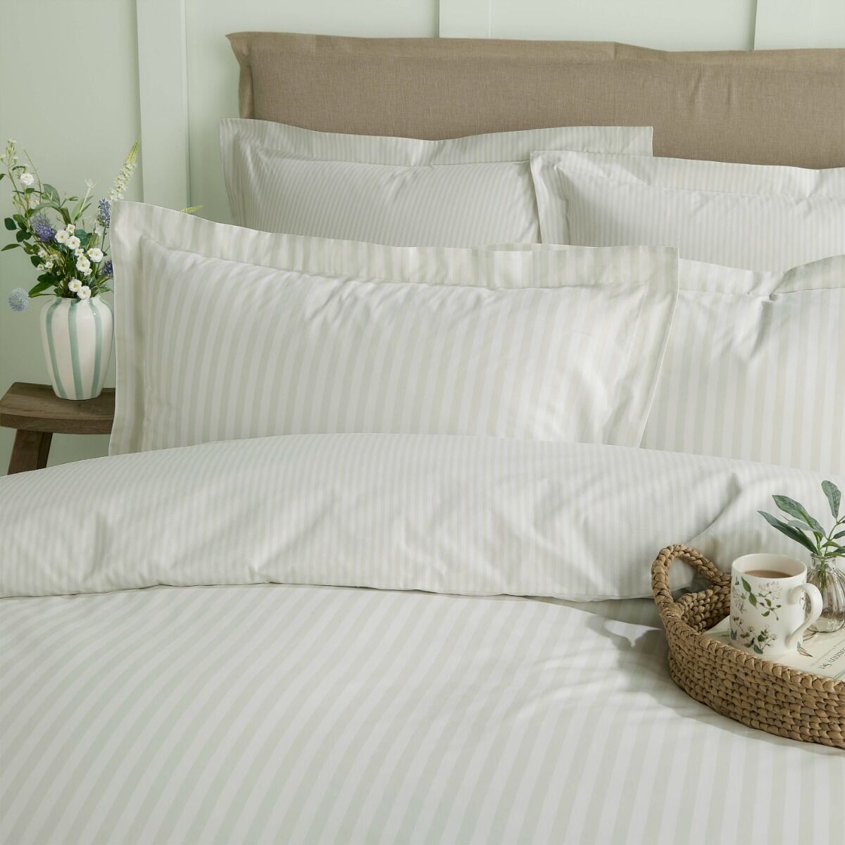 Sophie Allport Uppingham Stripe Mint Green Bedding
