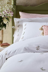 Historic Royal Palaces Victoria Sprigs Embroidery Rose Pink Sage Bedding