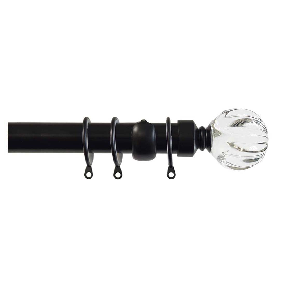 Laura Ashley 28mm Vivien Curtain Pole, Black