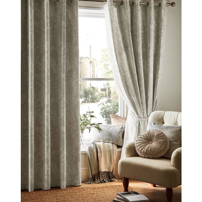 Laura Ashley Waxham Dove Grey Ready Made Curtains