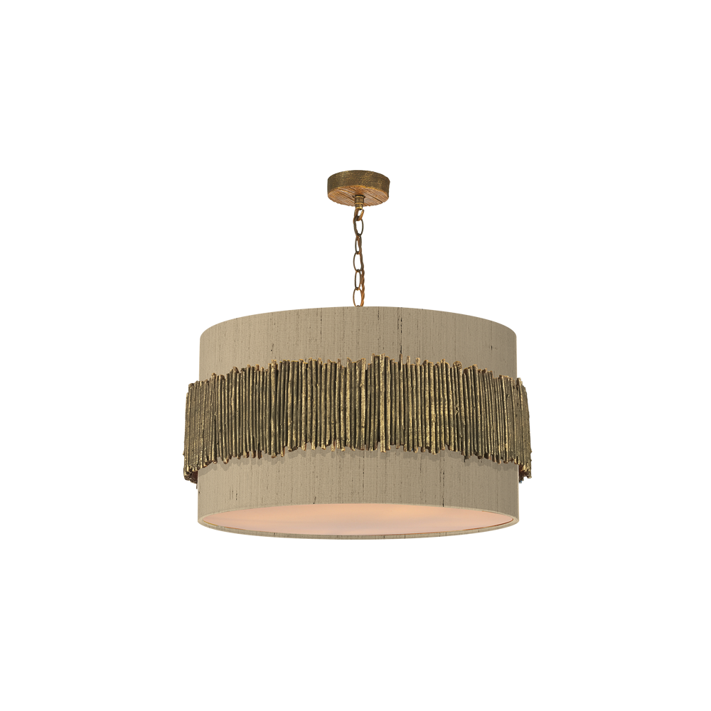 David Hunt Lighting Willow Pendant Bronze WIL0499 Bespoke Shade Cotton Diffuser