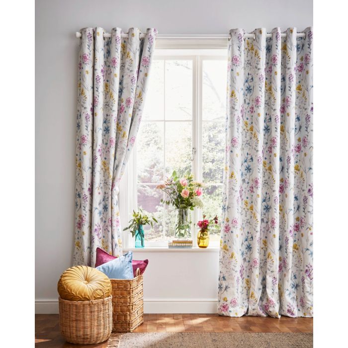 Laura Ashley Wild Meadow Multi Ready Made Curtains