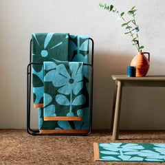 Orla Kiely Wildflower Blue Lagoon Towels