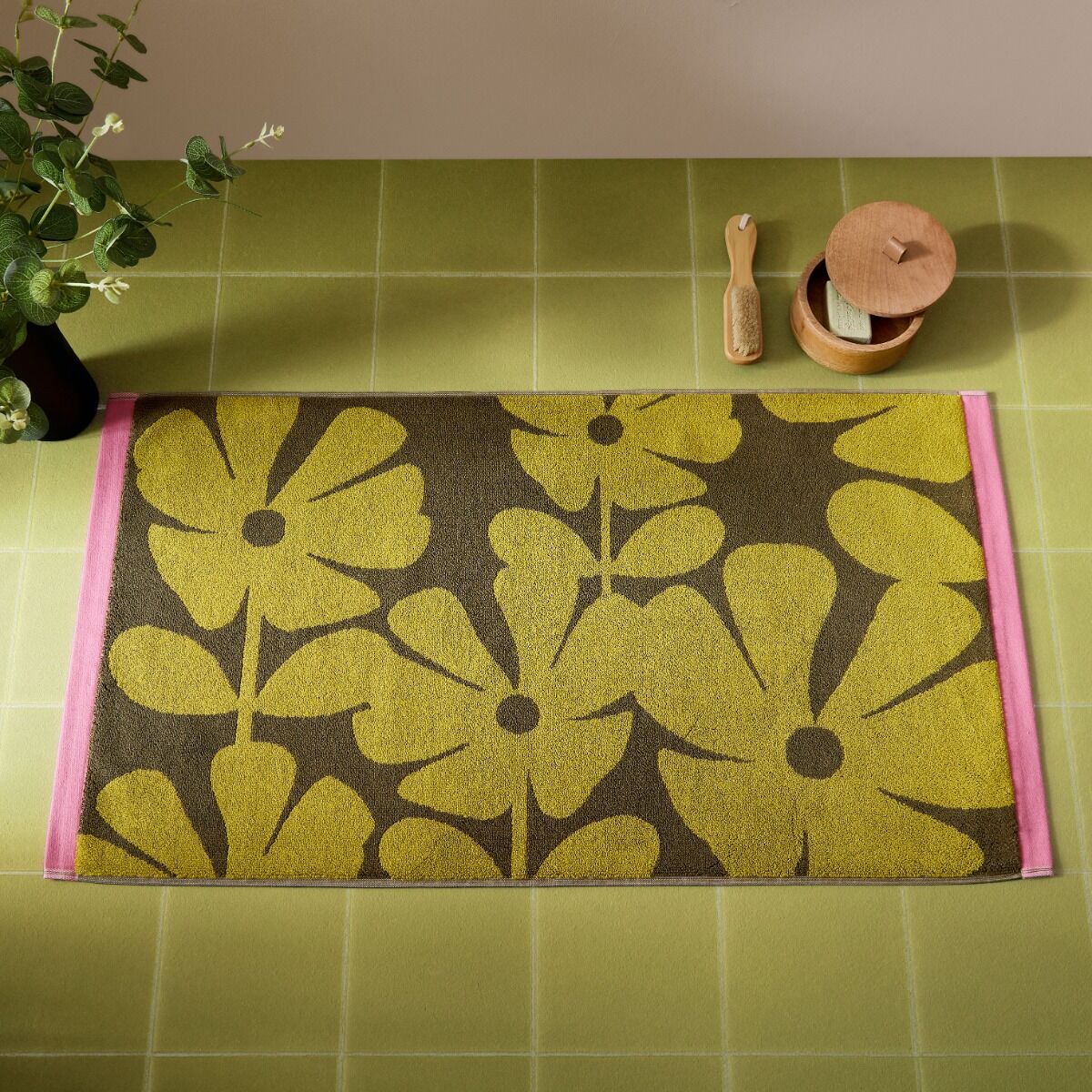 Orla Kiely Wildflower Yellow Ochre Towels