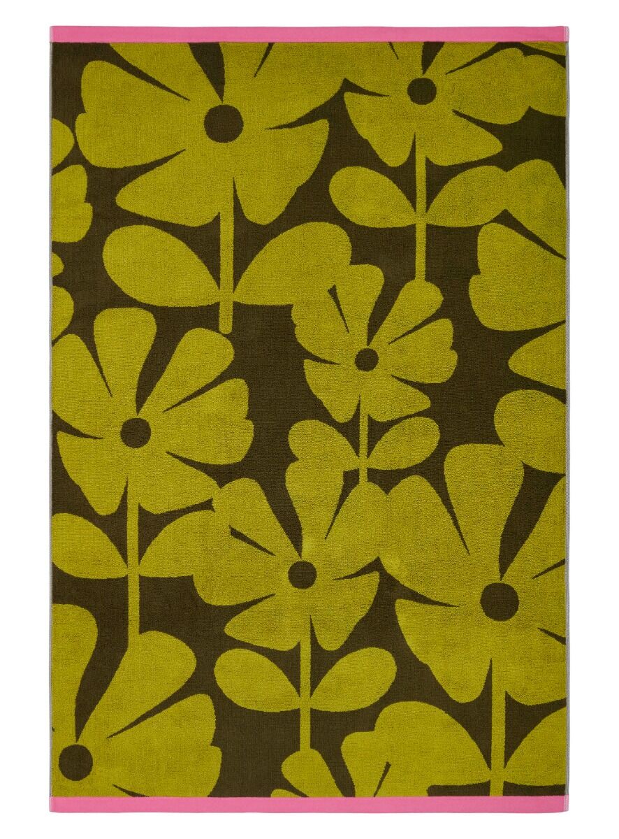 Orla Kiely Wildflower Yellow Ochre Towels