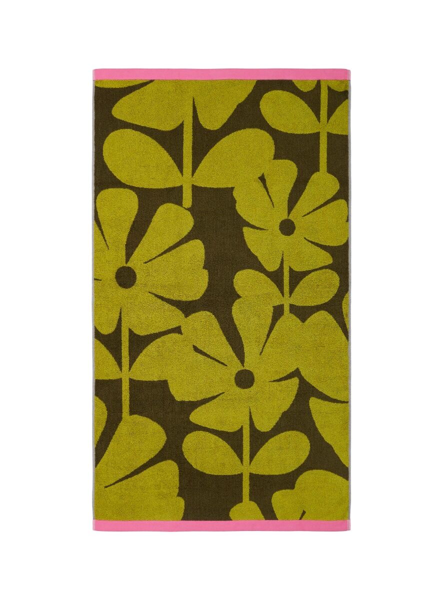 Orla Kiely Wildflower Yellow Ochre Towels