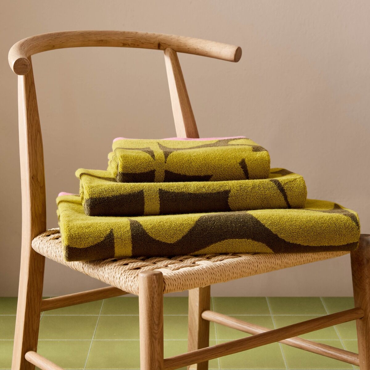 Orla Kiely Wildflower Yellow Ochre Towels