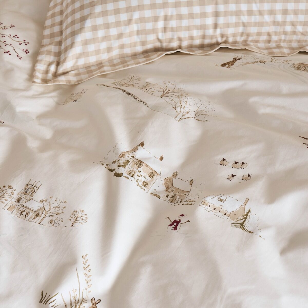 Sophie Allport Winter Scene Off White Bedding