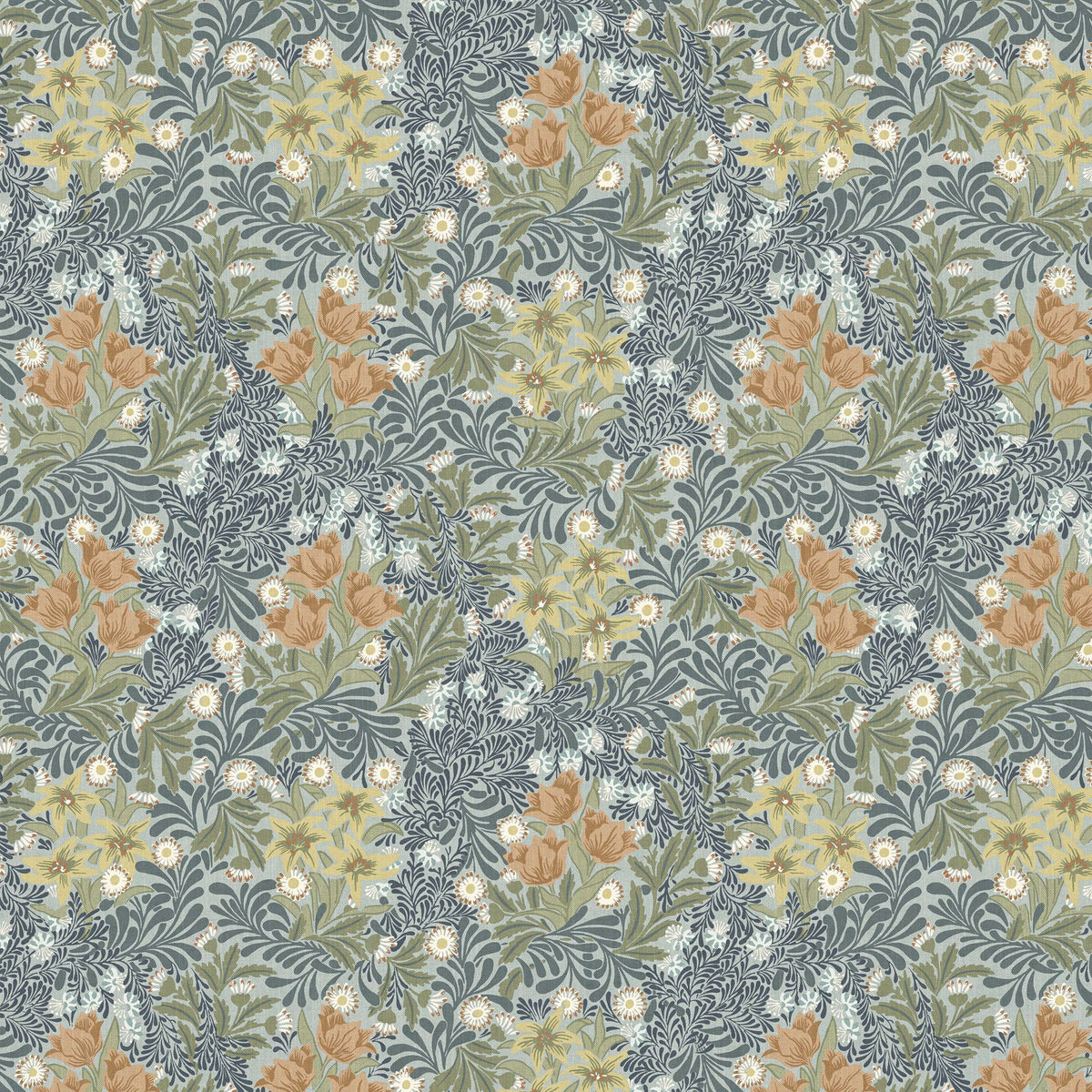 William Morris At Home Fabric  Flora And Foliage Vol 1 Bower Bluebird