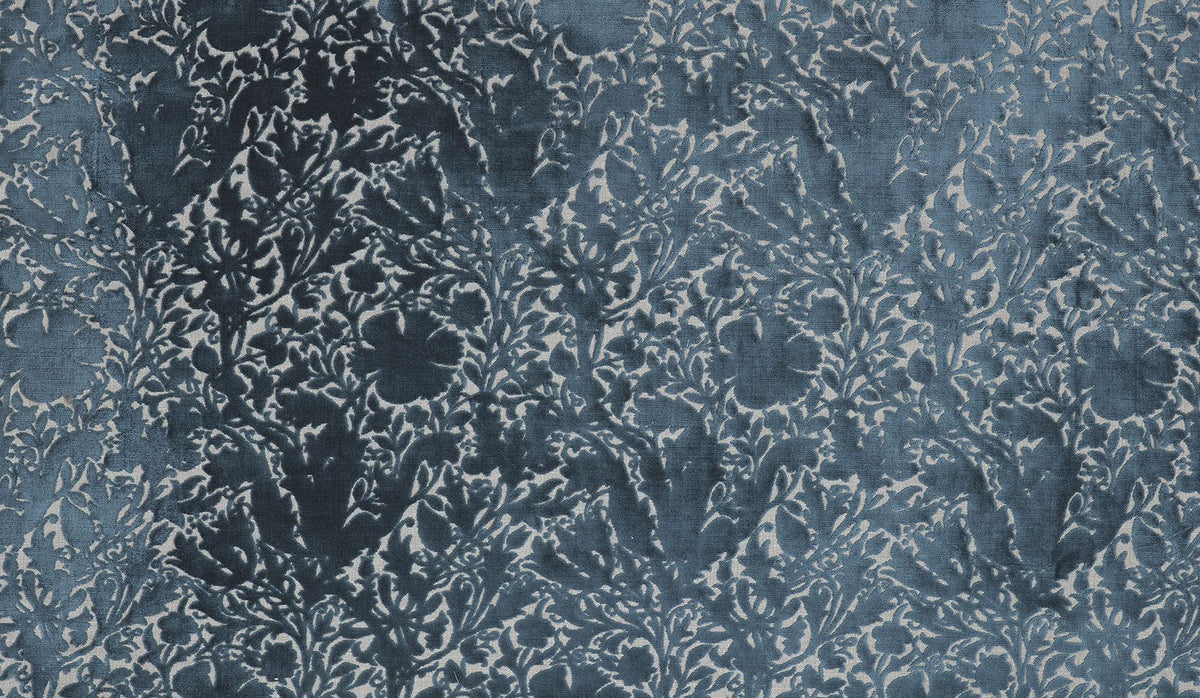 William Morris At Home Fabric, Flora And Foliage Compton Silhouette Velvet, Indigo