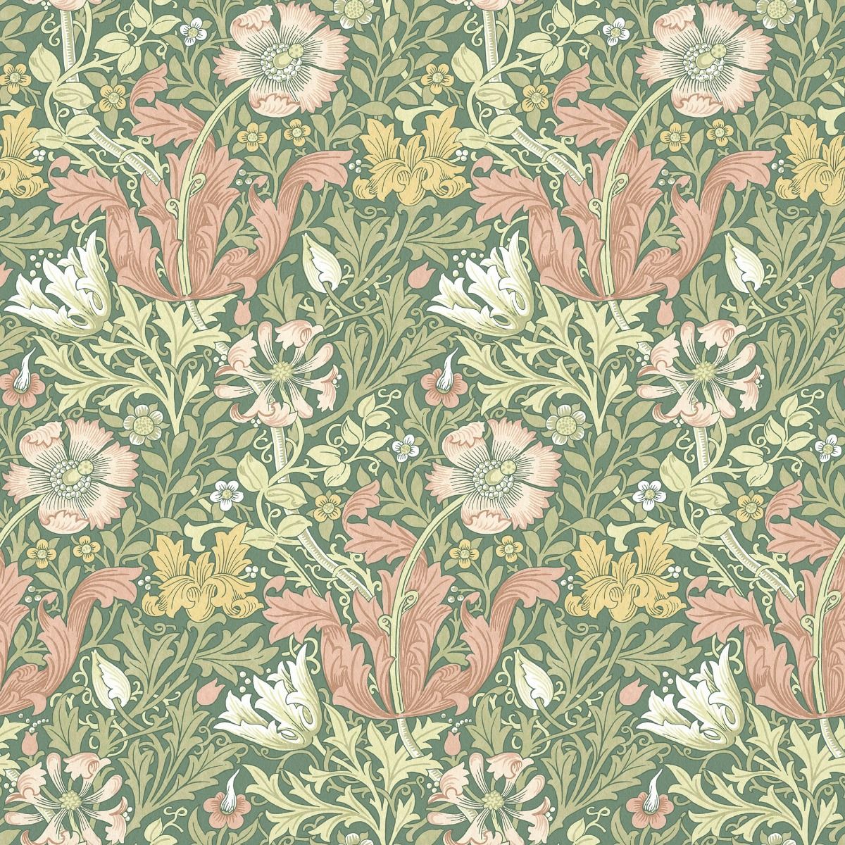 William Morris At Home Fabric, Flora And Foliage Compton Velvet, Apple