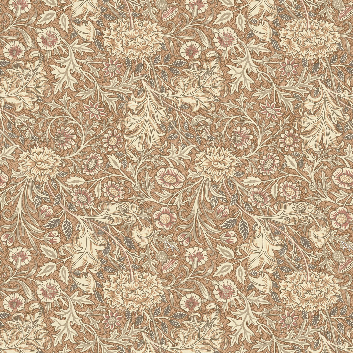 William Morris At Home Fabric, Flora And Foliage Double Bough, Terracotta