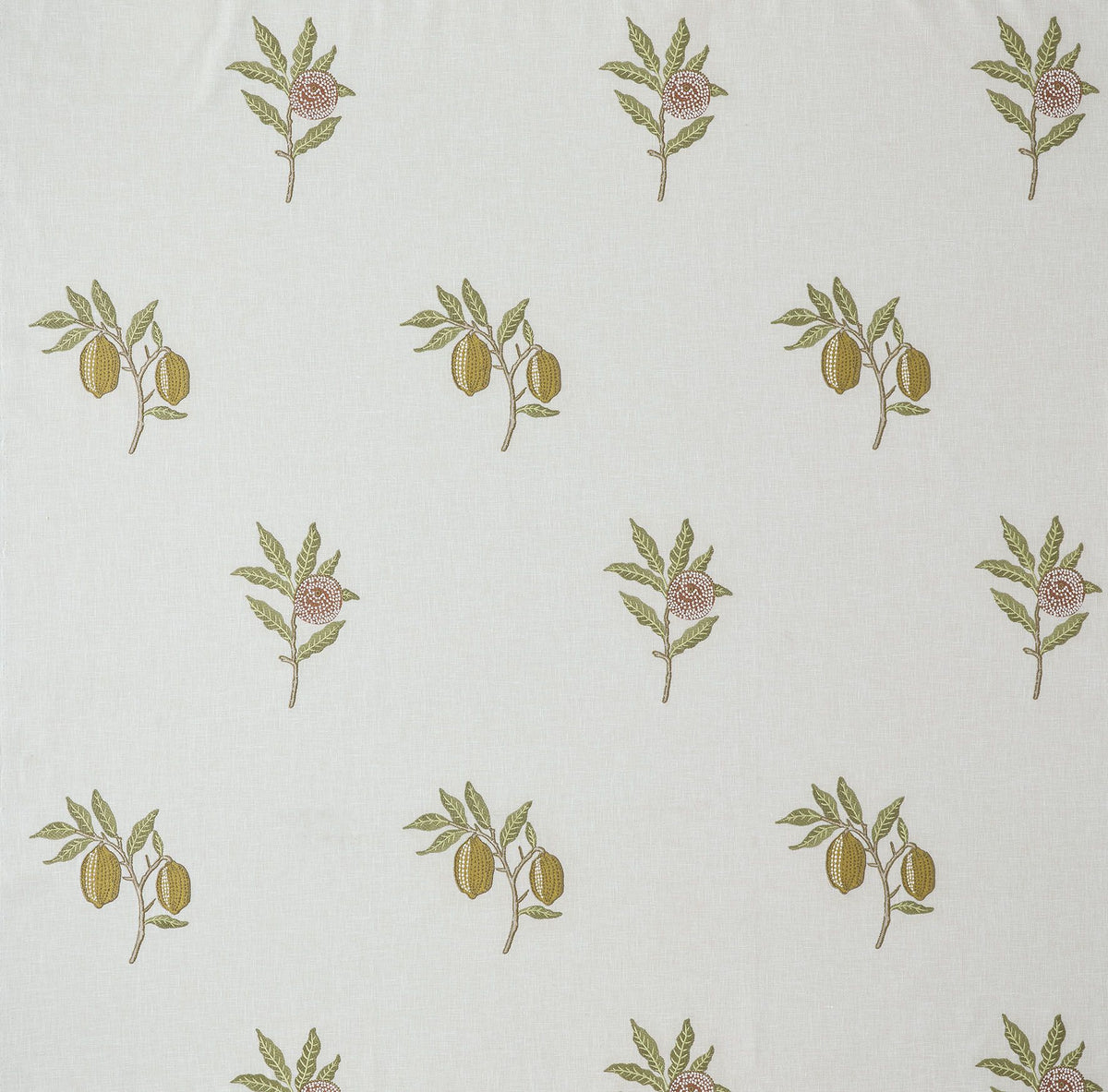 William Morris At Home Fabric, The Forager Fruit Embroidery, Moss