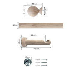 Laura Ashley Mitchell 28mm Eyelet Pole, Washed White