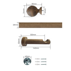 Laura Ashley Mitchell 28mm Eyelet Pole, Light Chestnut