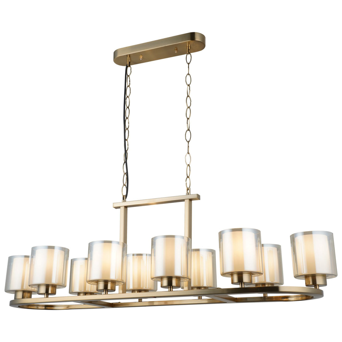 Magnalux Yara 10 Light Antique Brass Long Pendant